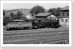 86 1056 rangiert mit einem E-Wagen in Schlettau Jun 87