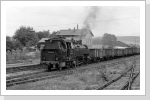 Nur noch wenige Tage bis zum Ende, 86 1501 ist mit dem Nahgüterzug aus Crottendorf angekommen in Schlettau Mai 88