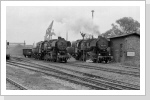 52 8161 und 52 8176 im Bw Brandenburg Hbf Juli 84