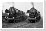 Schöne Lokparade im Bw Engelsdorf 52 8028 und 52 8186 März 86 Schöne Lokparade im Bw Engelsdorf 52 8028 und 52 8186 März 86
