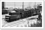 50 3604 hatte Heizdienst am Hauptbahnhof und wird hier nach dem restaurieren wieder aus dem Bw geschoben Feb 86
