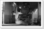 50 3649 steht im Bw Rothensee als Reserve unter Dampf Okt 85 50 3649 steht im Bw Rothensee als Reserve unter Dampf Okt 85