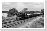 50 3680 kommt mit Nahgüterzug aus Ludwigslust in Wittenberge an Juli 86